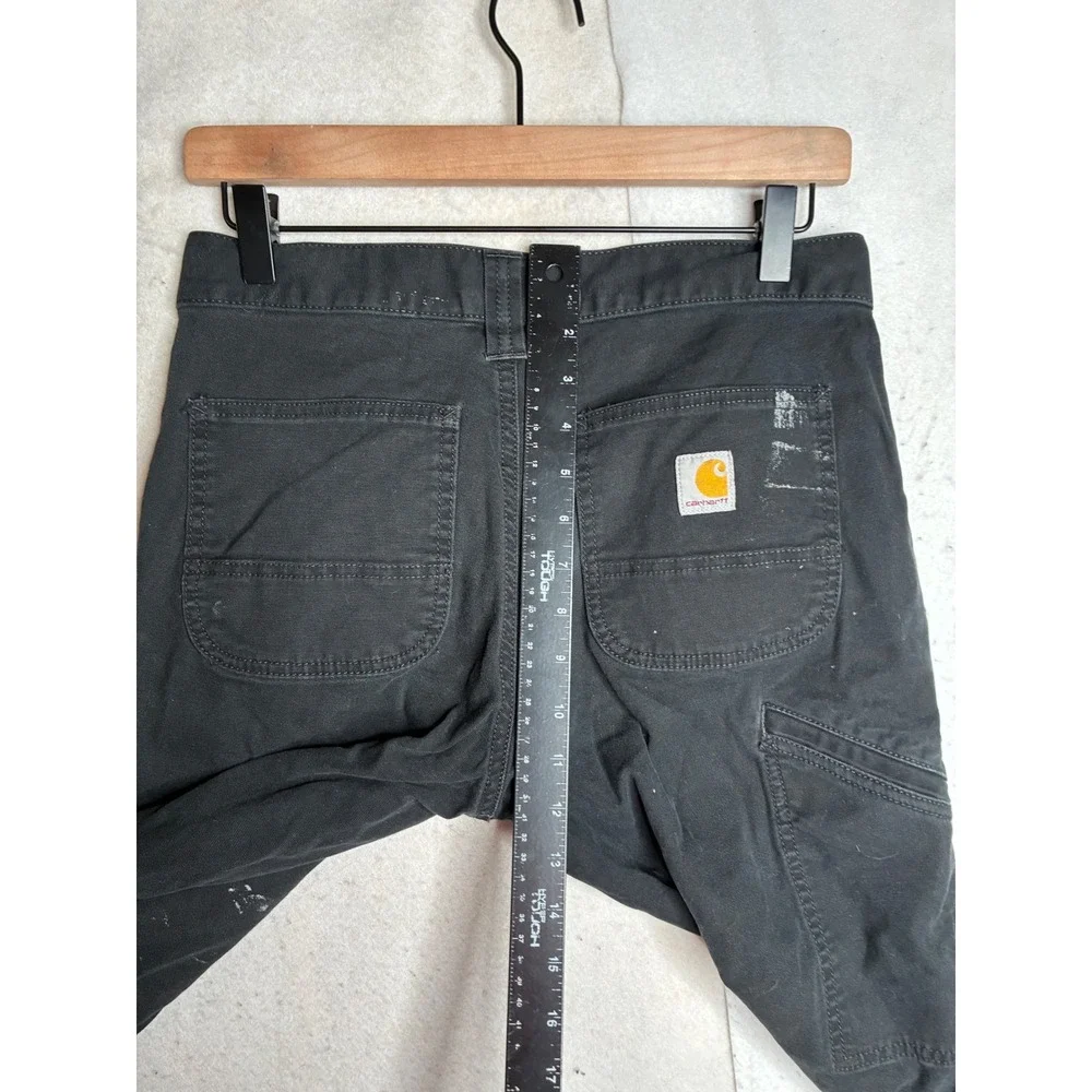 Carhartt Rugged Flex Relaxed Fit Canvas‎ Pants Black BN2291-M 30x32 Distressed